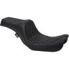 Drag Specialties Seats - Predator III Seat - Double Diamond - Silver Stitching - FXD/FLD '06-'17