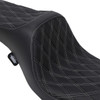 Drag Specialties Seats - Predator III Seat - Double Diamond - Silver Stitching - FXD/FLD '06-'17