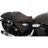 Drag Specialties Seats - 3/4 Solo Seat - Double Diamond - Black w/ Red Stitching - XL '04-'22