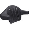 Mustang #88430 - Deluxe Extended Arm Wrap-around Backrest - Diamond - Black Stitch - FLT/FLH '23-'25