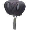 Mustang #89460MO - Deluxe Driver Backrest - Diamond - Mandarin Orange Stitching - FLT/FLH '23-'25