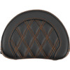 Saddlemen #051318403 - Contoured Sissy Bar Pad - Lattice Stitch - Orange Stitch
