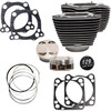 S&S Cycle #910-0843A - 129" Cylinder Kit - 4.375" Stroke - Wrinkle Black w/Highlighted Fins - M8
