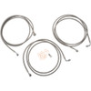LA Choppers #LA-8052B19 - Brake Lines - 18" - 20" Ape Hanger Handlebars - Stainless Steel