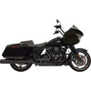 Bassani Xhaust #1F744B - 4-1/2" Straight Can Slip-On Mufflers - Black with Black End Cap - Twin Cam Touring