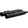 Khrome Werks #40FST-1021-BLK - HP-Plus® Slip-On Mufflers - Straight Cut - 4" - Trike/Twin Cam - Black