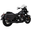 Vance & Hines #46750 - Twin Slash Slip-On Muffler - Black - Softail