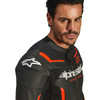 Alpinestars #3100326-1030-48 - GP Force v2 Airflow Leather Jacket - Black/Red Fluo - US 38 / EU 48