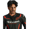 Alpinestars #3100326-1030-58 - GP Force v2 Airflow Leather Jacket - Black/Red Fluo - US 48 / EU 58
