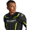 Alpinestars #3100326-155-48 - GP Force v2 Airflow Leather Jacket - Black/Yellow Fluo - US 38 / EU 48