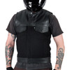 Thrashin Supply CO. #TMJ-13-09 - Kanan Leather/Denim Riding Vest - Black - Medium