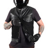 Thrashin Supply CO. #TMJ-13-10 - Kanan Leather/Denim Riding Vest - Black - Large