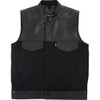 Thrashin Supply CO. #TMJ-13-12 - Kanan Leather/Denim Riding Vest - Black - 2XL