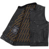 Thrashin Supply CO. #TMJ-14-11 - Mulholland Leather Riding Vest - Black - XL