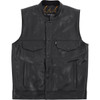 Thrashin Supply CO. #TMJ-14-12 - Mulholland Leather Riding Vest - Black - 2XL