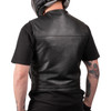 Thrashin Supply CO. #TMJ-17-10 - Encinal Leather Shorty Riding Vest - Black - Large