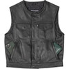 Thrashin Supply CO. #TMJ-17-11 - Encinal Leather Shorty Riding Vest - Black - XL