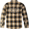 American Biker #ABBPISTON01ST61BR4R - American Biker Mr Piston Flannel Shirt - Brown - 4XL