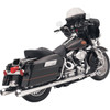 Bassani Xhaust #FLH-517 - Megaphone Slip-On Mufflers - Chrome/Polished - Tapered - Standard Baffle