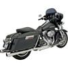 Bassani Xhaust #FLH-517L - Megaphone Slip-On Mufflers - Chrome/Polished - Tapered - Performance Baffle