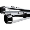 Bassani Xhaust #FLH-517RL - Megaphone Slip-On Mufflers - Chrome/Black - Fluted - Performance Baffle
