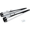 Bassani Xhaust #FLH-517RL - Megaphone Slip-On Mufflers - Chrome/Black - Fluted - Performance Baffle