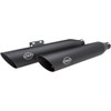 S&S Cycle #550-0735 - Slash-Cut Slip-On Mufflers - Race - Black - FLFB