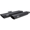 S&S Cycle #550-0752B - Slash-Cut Slip-On Mufflers - 50 State - Guardian Black - FLFB