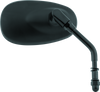 BikeMaster 601154 BikeMaster Harley Oval Mini Mirror - Each - Matte Black