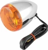 Bikers Choice 489936 Bikers Choice Chrome Bullet Front Turn Signal Amber Lens Single Filament Replaces H-D 68885-00