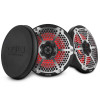 DS18 NXL-8MD/BK DS18 Hybrid Marine Speaker w/ Driver And RGB LEDs 8in 2-Way 350 Watts RMS 4 ohm Black w/ Covers