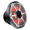 DS18 CF-8MD DS18 Hybrid Marine Speaker w/ Driver And RGB LEDs 8in 2-Way 350 Watts RMS 4 ohm Crbn Fiber w/ Cover