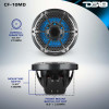 DS18 CF-10MD DS18 Hybrid Marine Speakers w/ Driver And RGB LED 10in 2-Way 450 Watts RMS 4 ohm Crbn Fiber w/ Cover