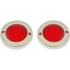 Custom Dynamics #PB-FLAT-BEZ-CR - ProBEAM® Flat Bezel Turn Signal Adapters - Chrome/Red