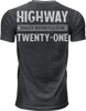 Highway 21 #489-1921X - Highway TEE Black XL