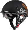 Gmax #H96510948 - Hh-65 Corvus Helmet W/Peak Matte Black/Silver/Orange 2X