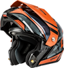 Gmax #M17411258 - Md-74 Striker Modular Helmet W SMK Shield BLK/GRY/OR Mtlc 2X