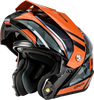 Gmax #M17411253 - Md-74 Striker Modular Helmet W SMK Shield BLK/GRY/OR Mtlc XS