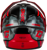 Gmax #M17411156 - Md-74 Striker Modular Helmet W RED Shield BLK/GRY/RD Mtlc LG