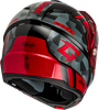Gmax #M17411156 - Md-74 Striker Modular Helmet W RED Shield BLK/GRY/RD Mtlc LG