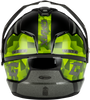 Gmax #M17411065 - Md-74 Striker Modular Helmet W GLD Shld BLK/Slvr/GRN Mtlc MD