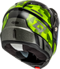 Gmax #M17411067 - Md-74 Striker Modular Helmet W GLD Shld BLK/Slvr/GRN Mtlc XL
