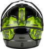 Gmax #M17411063 - Md-74 Striker Modular Helmet W GLD Shld BLK/Slvr/GRN Mtlc XS