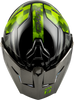 Gmax #M17411063 - Md-74 Striker Modular Helmet W GLD Shld BLK/Slvr/GRN Mtlc XS