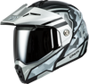 Gmax #M17411075 - Md-74 Striker Modular Helmet W Slvr Shield Slvr/BLU Mtlc MD