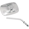 Emgo #20-31701A - Mirror - "Live to Ride" - Side View - Rectangle - Chrome - Right