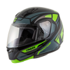 Gmax #M1043779 - Md-04 Sector Helmet Black/GRN/WHT 3X