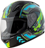 Gmax #G14911050 - Gm-49y Charge Helmet Black/Blue/Green YS
