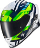 Scorpion EXO #R1C-2105 - Exo-r1 AIR Full Face Helmet Carbon Rastor WHT/GRN/Blue LG