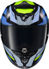 Scorpion EXO #R1-2307 - Exo-r1 AIR Full Face Helmet Raven Black/Blue/HI VIZ 2X
